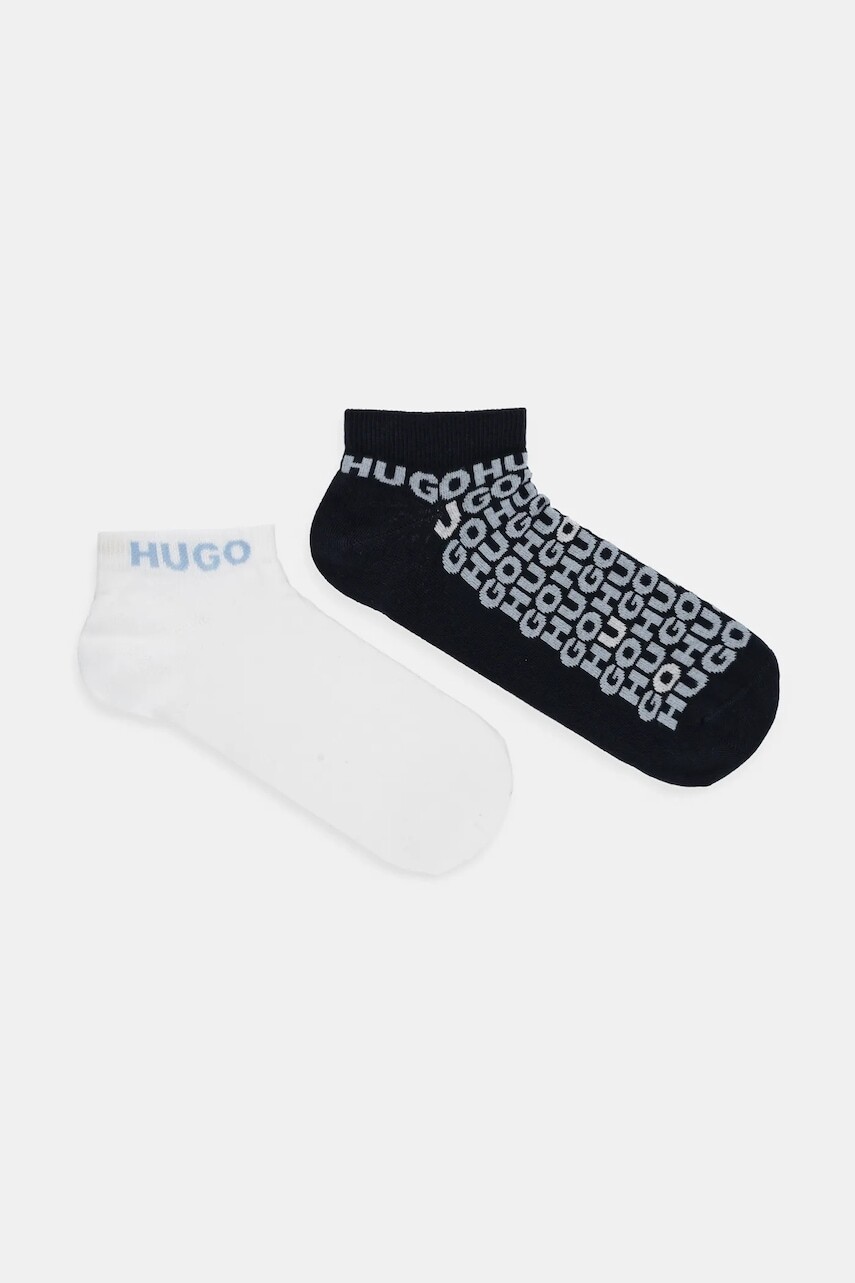 Ponožky HUGO 2-pak pánske, tmavomodrá farba, 50520998
