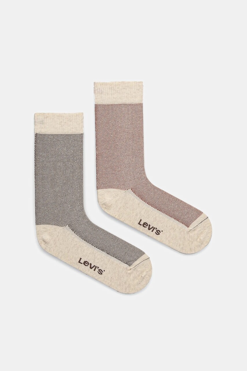 Ponožky Levi's 2-pak béžová farba, 37157-1211