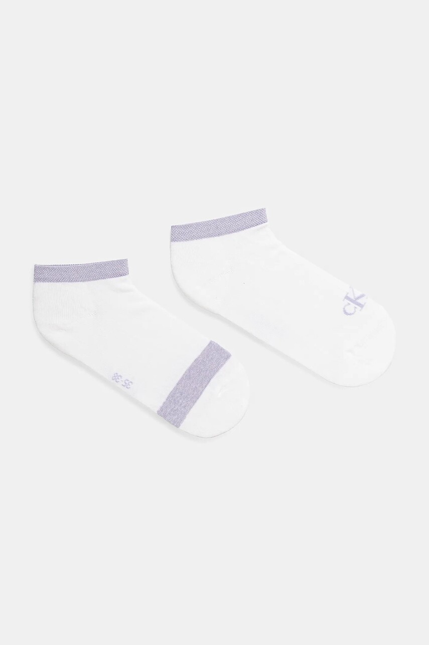 Ponožky Calvin Klein Jeans 2-pak dámske, fialová farba, 701230600