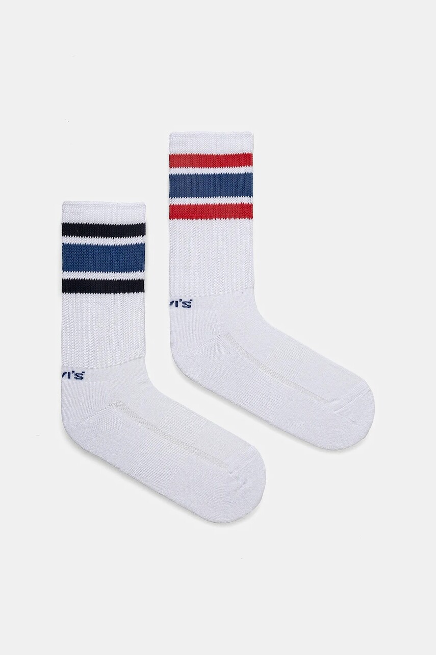 Ponožky Levi's 2-pak biela farba, 37157-1216