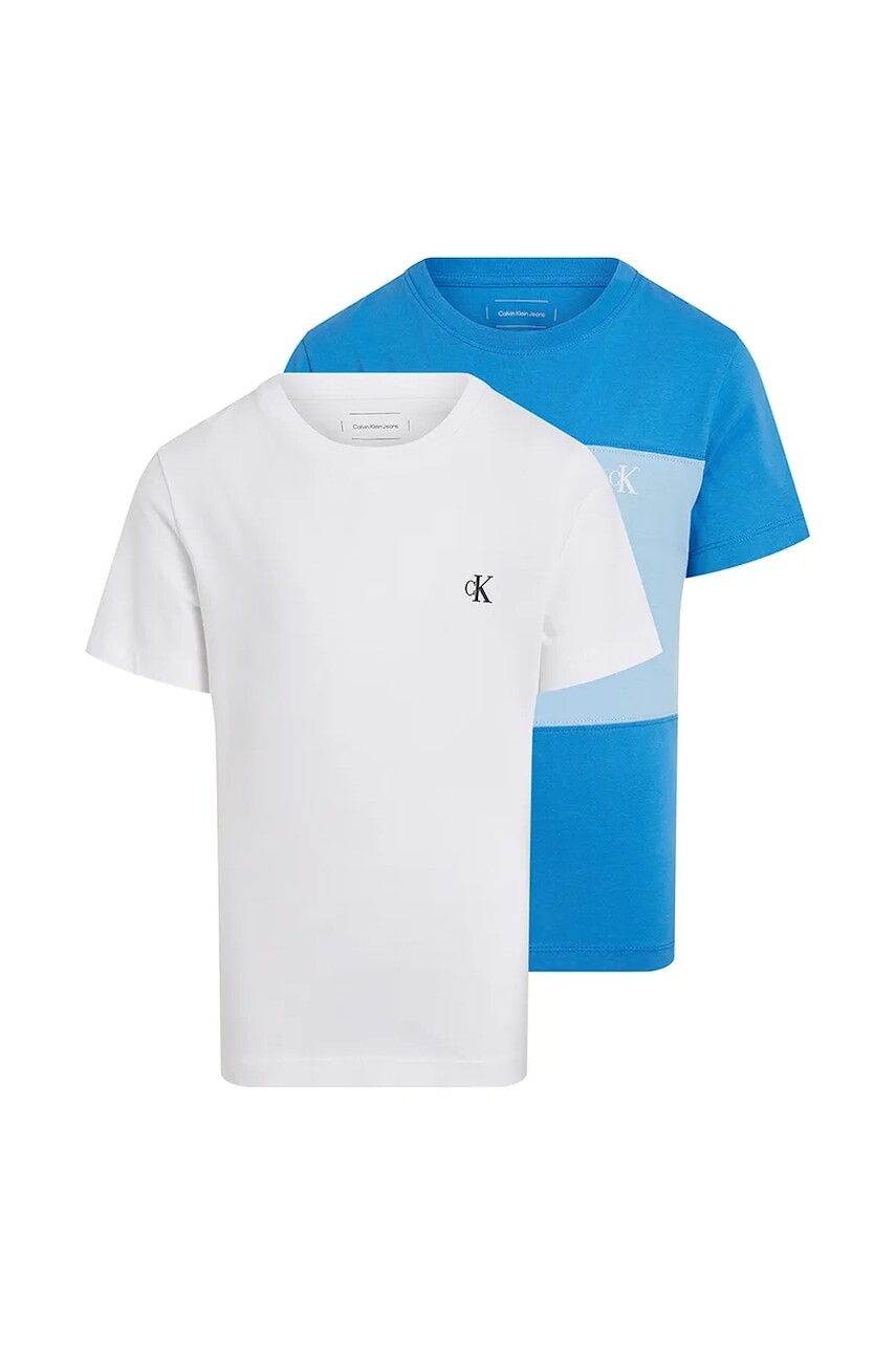 Detské bavlnené tričko Calvin Klein Jeans 2-pak jednofarebné, IB0IB02441
