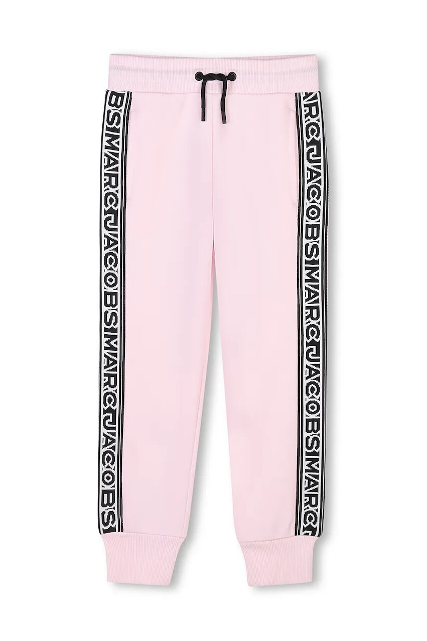 Detské tepláky Marc Jacobs ružová farba, s nášivkou, W60469