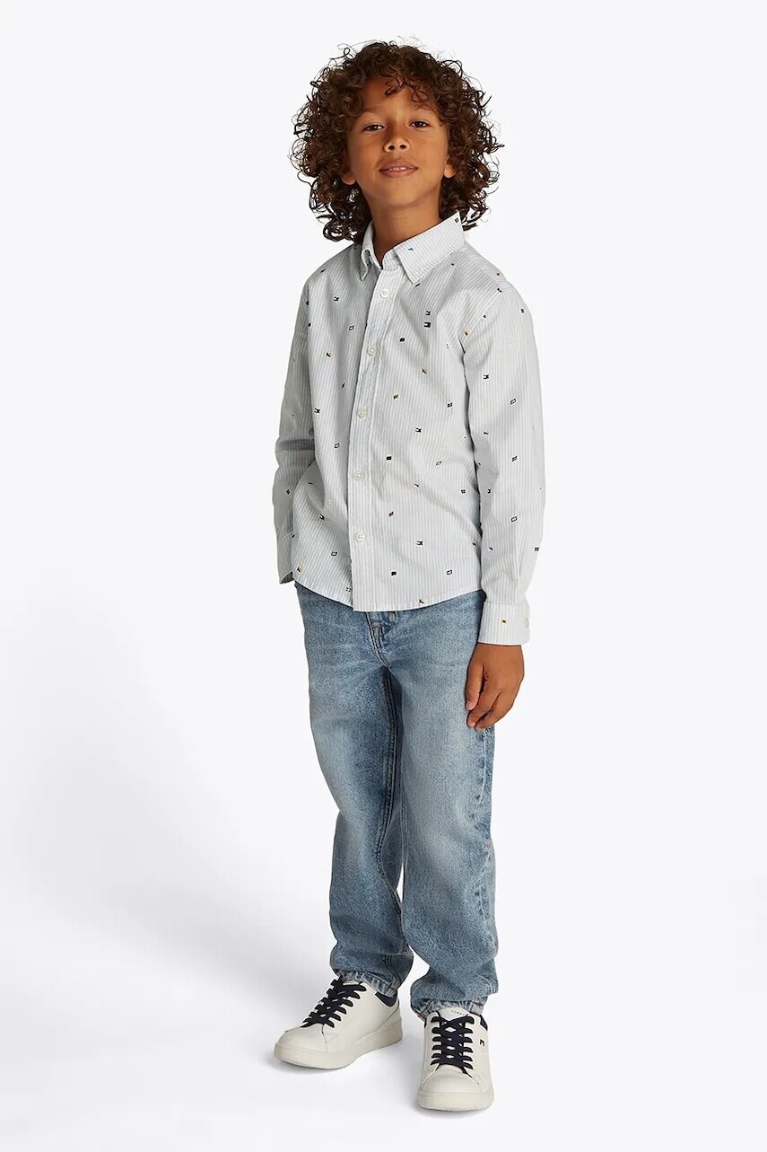 Detská bavlnená košeľa Tommy Hilfiger KB0KB09555