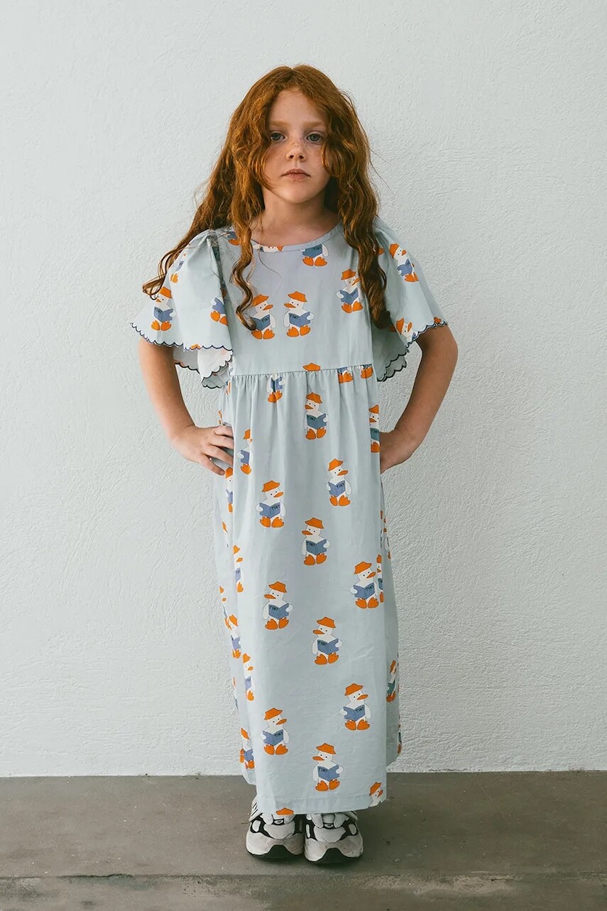 Dievčenské bavlnené šaty Tinycottons READERS DRESS mini, rovný strih, SS25-180
