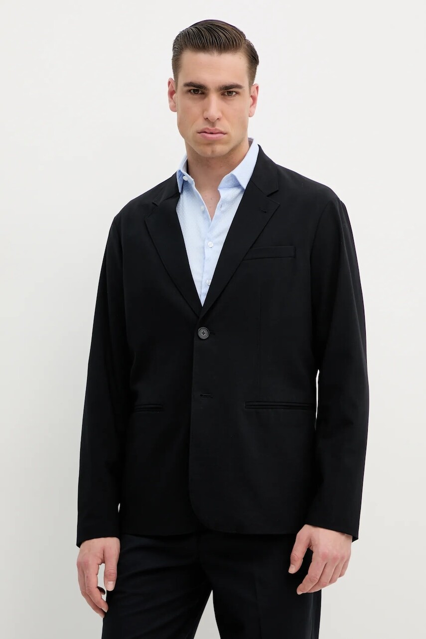 Sako s prímesou vlny Armani Exchange pánske, čierna farba, XM000131 AF10897