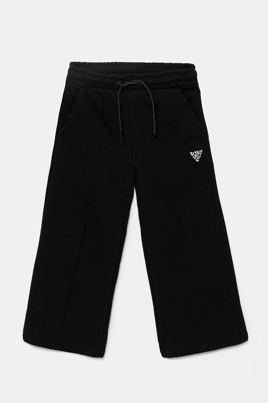 Detské tepláky Guess čierna farba, jednofarebné, J5GQ11 KCRP0