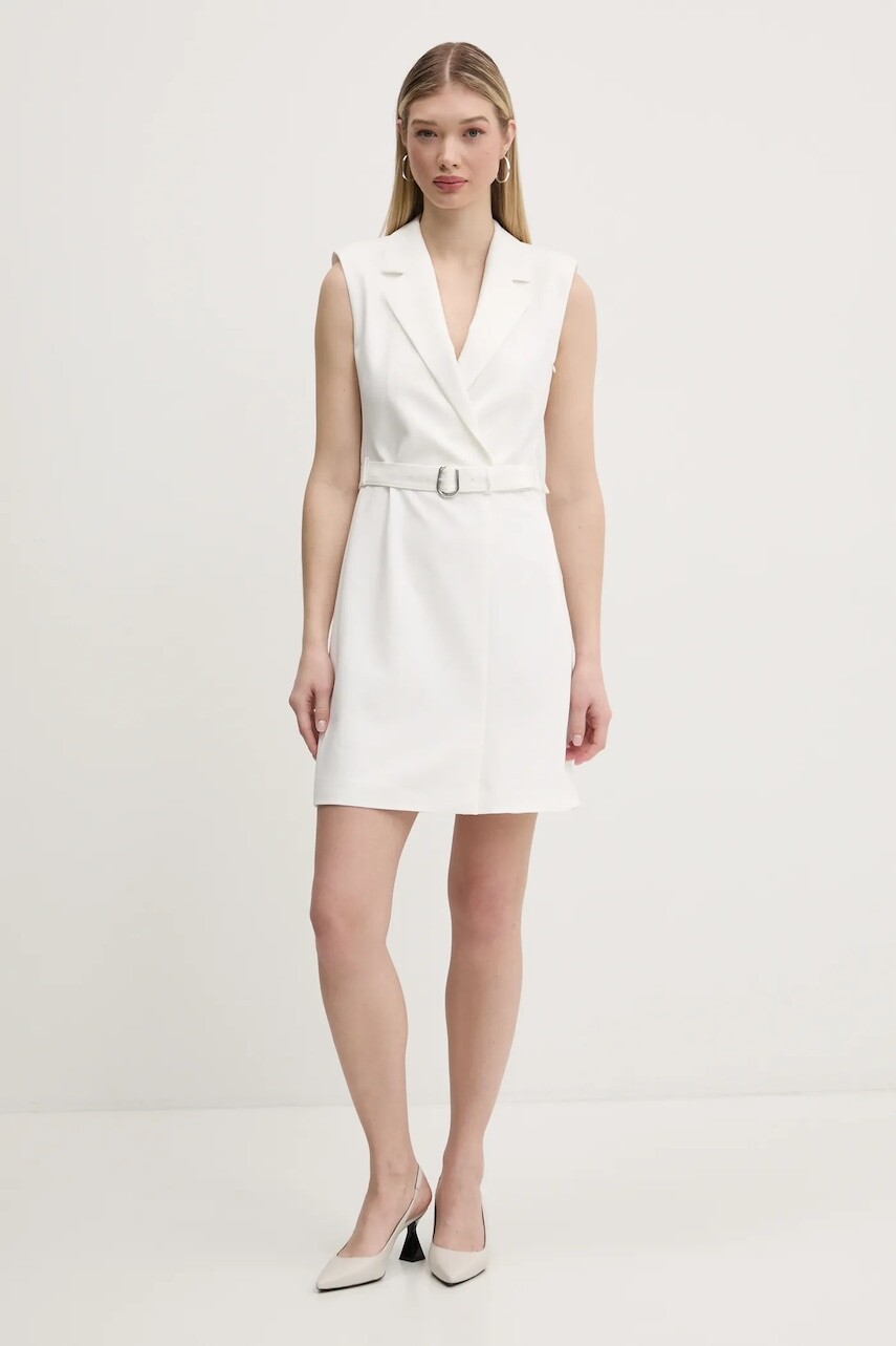 Šaty HUGO biela farba, mini, priliehavé, 50537609