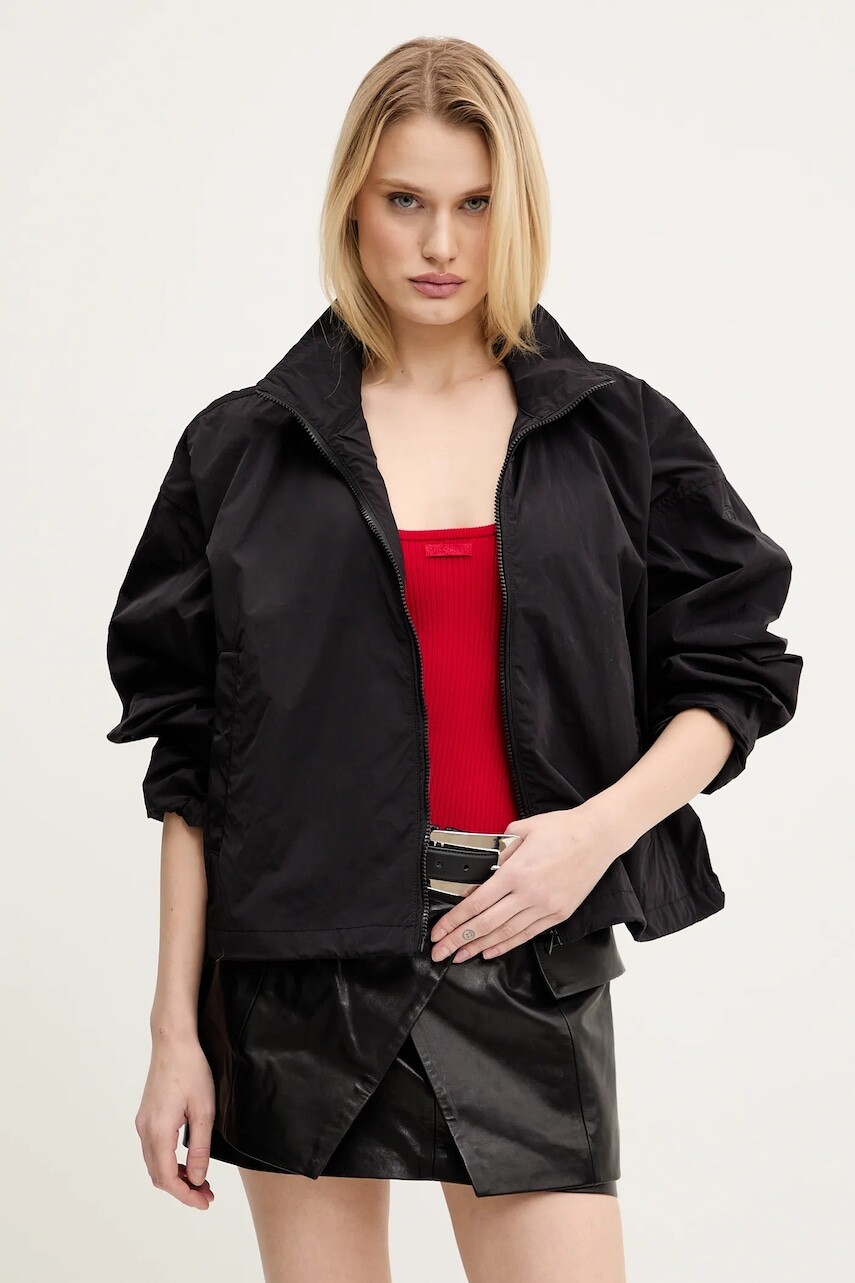 Bunda Diesel G-LEAM JACKET čierna farba, prechodná, A16815.0AKAD