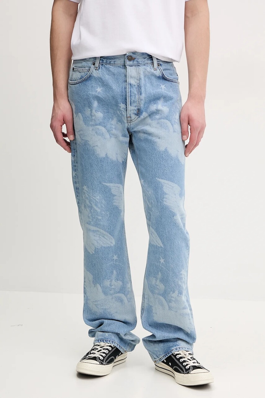 Rifle Fiorucci Angel Print Straight Fit Jeans pánske, U02SPDJE075DN03DN02