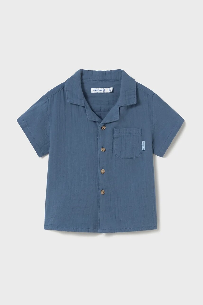 Detská bavlnená košeľa Mayoral tmavomodrá farba, 1111
