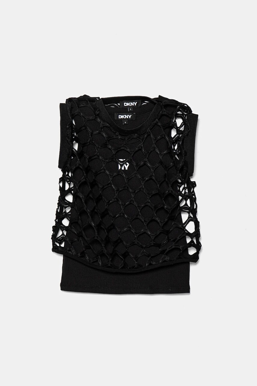 Detský top Dkny čierna farba, D62317