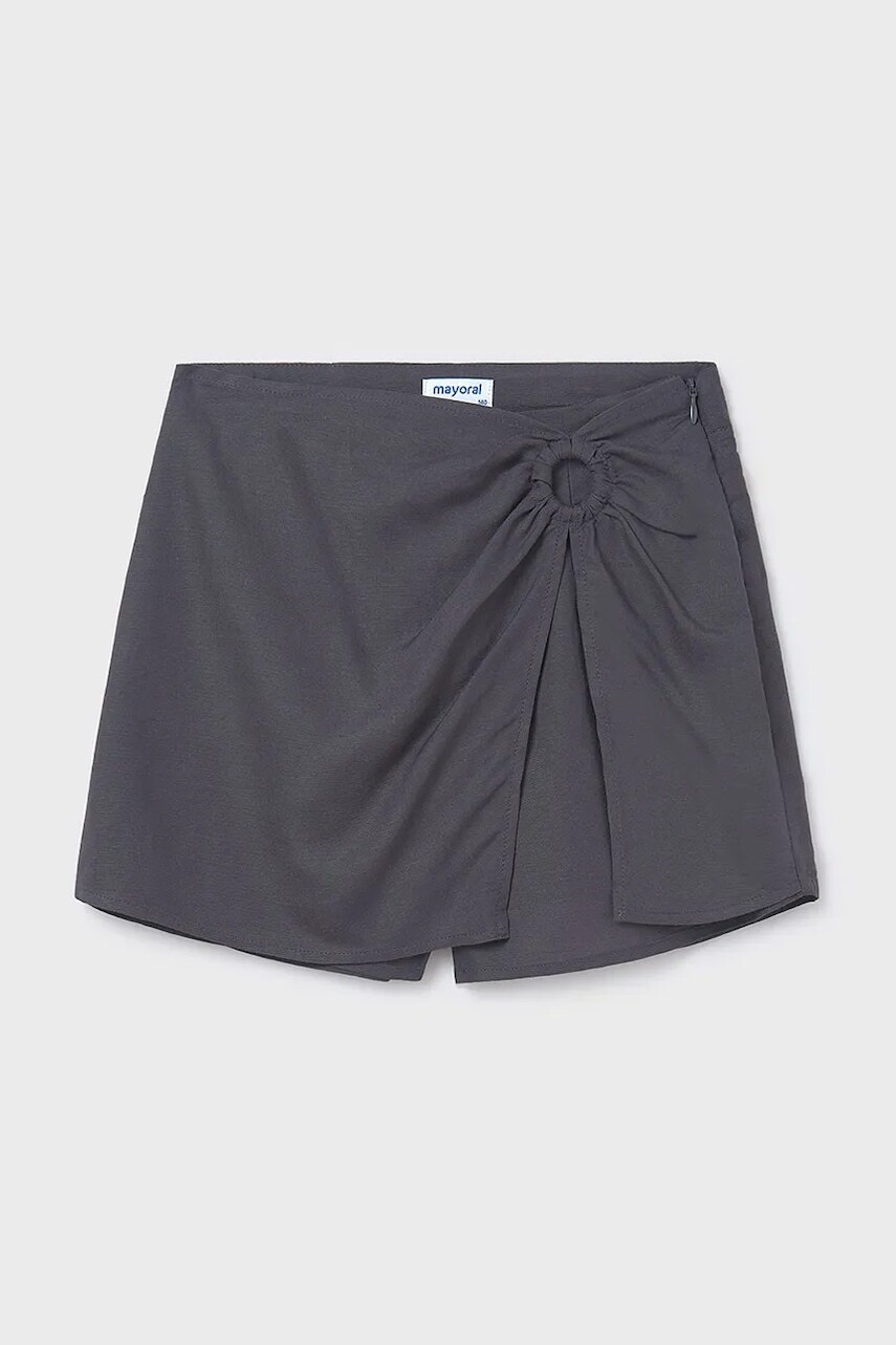 Detské šortky s ľanovou prímesou Mayoral šedá farba, jednofarebné, 6972