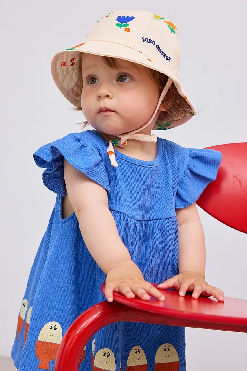 Detský bavlnený klobúk Bobo Choses Garden Party béžová farba, bavlnený, 125AH005