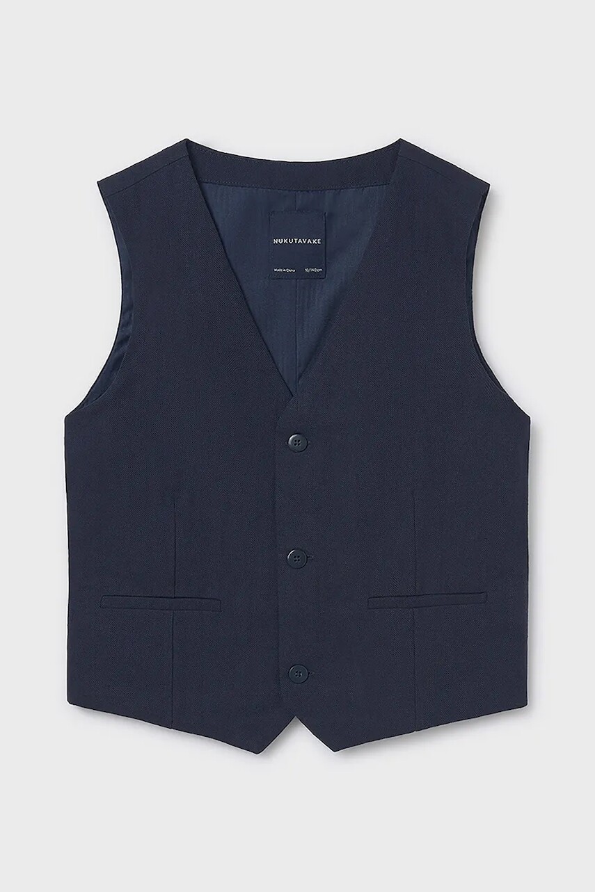 Detská vesta zo zmesi ľanu Mayoral tmavomodrá farba, 6346