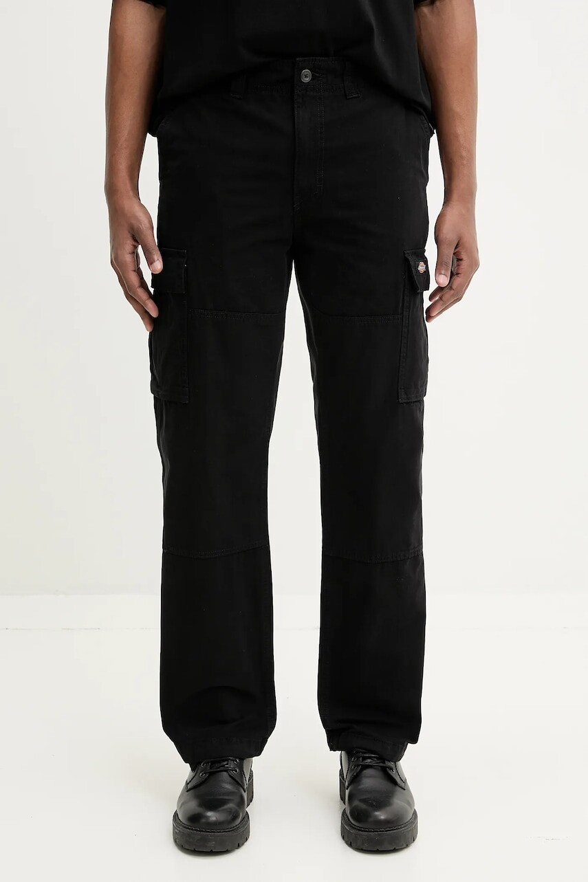 Bavlnené nohavice Dickies pánske, čierna farba, strih cargo, DK0A4YF2BLK1