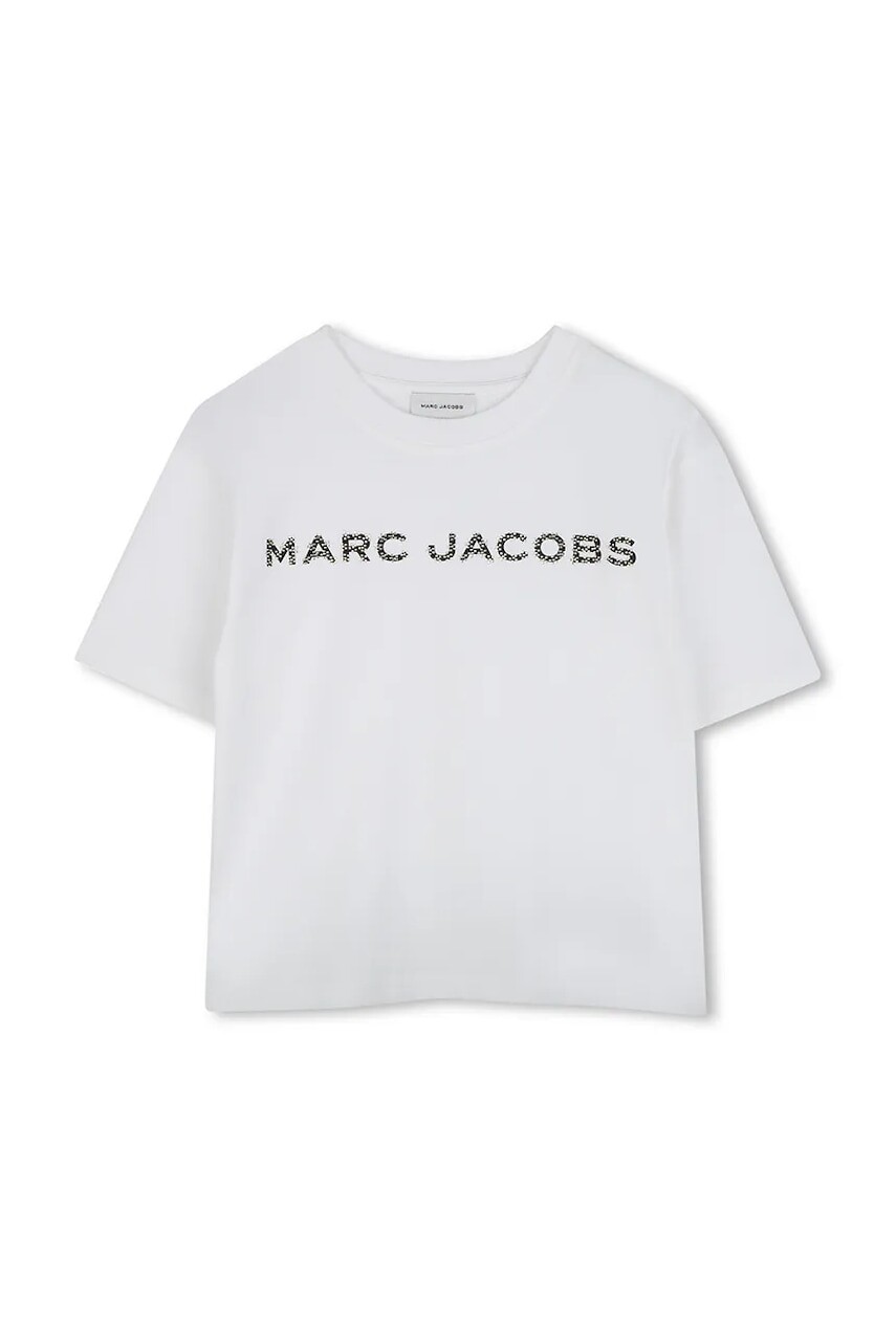 Detské bavlnené tričko Marc Jacobs biela farba, W60463