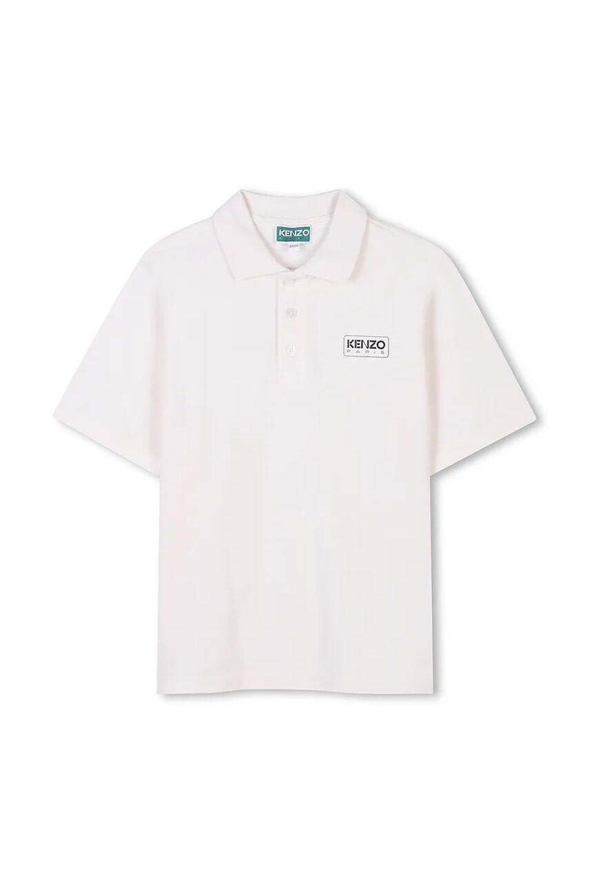 Detské polo tričko Kenzo Kids biela farba, jednofarebné, K61105