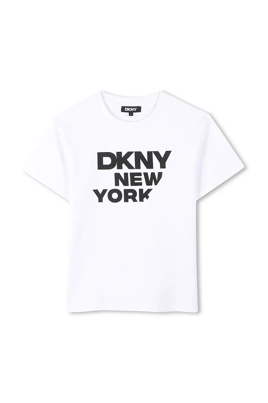 Detské tričko Dkny biela farba, s potlačou, D62299