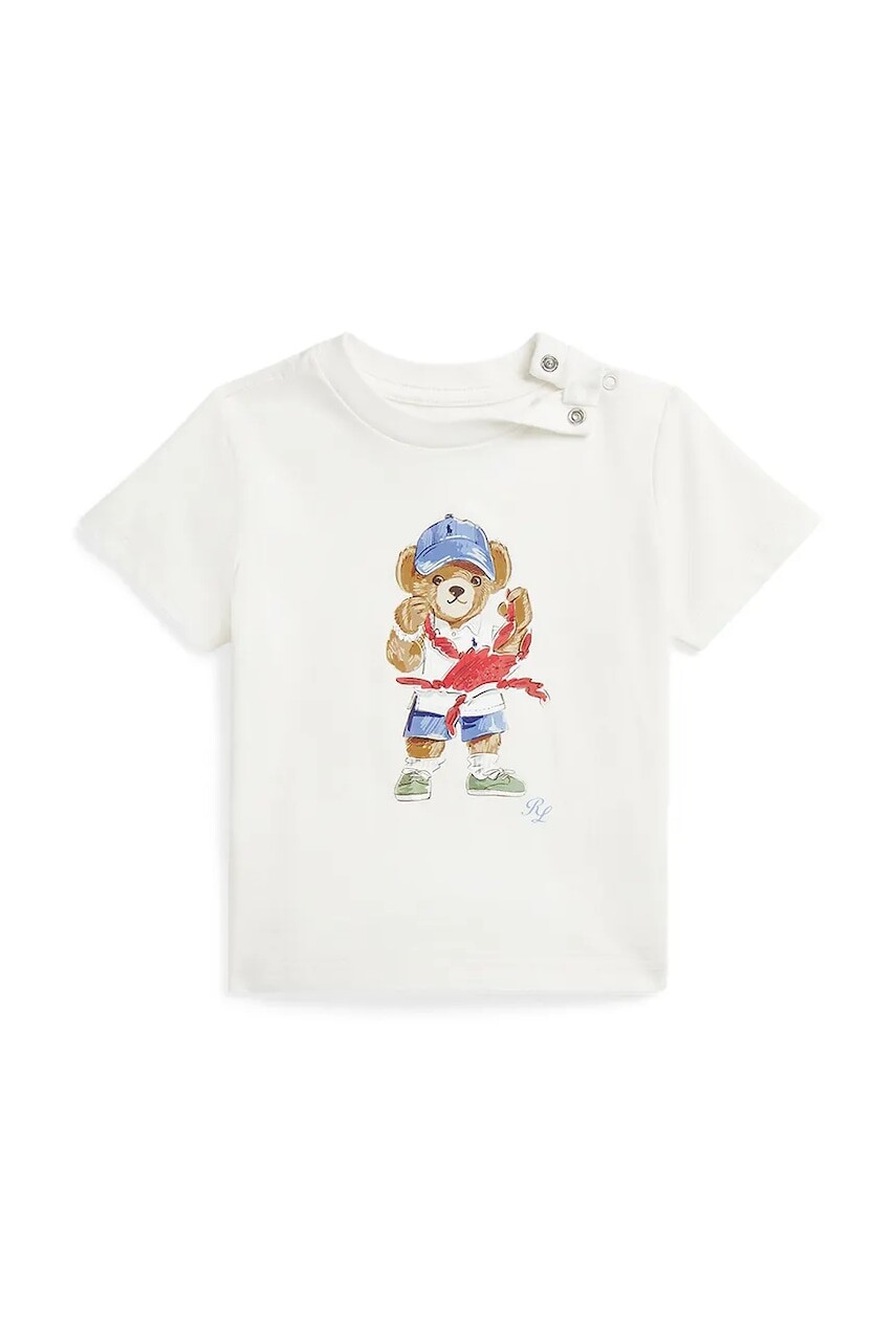 Detské bavlnené tričko Polo Ralph Lauren biela farba, s potlačou, 320965276002