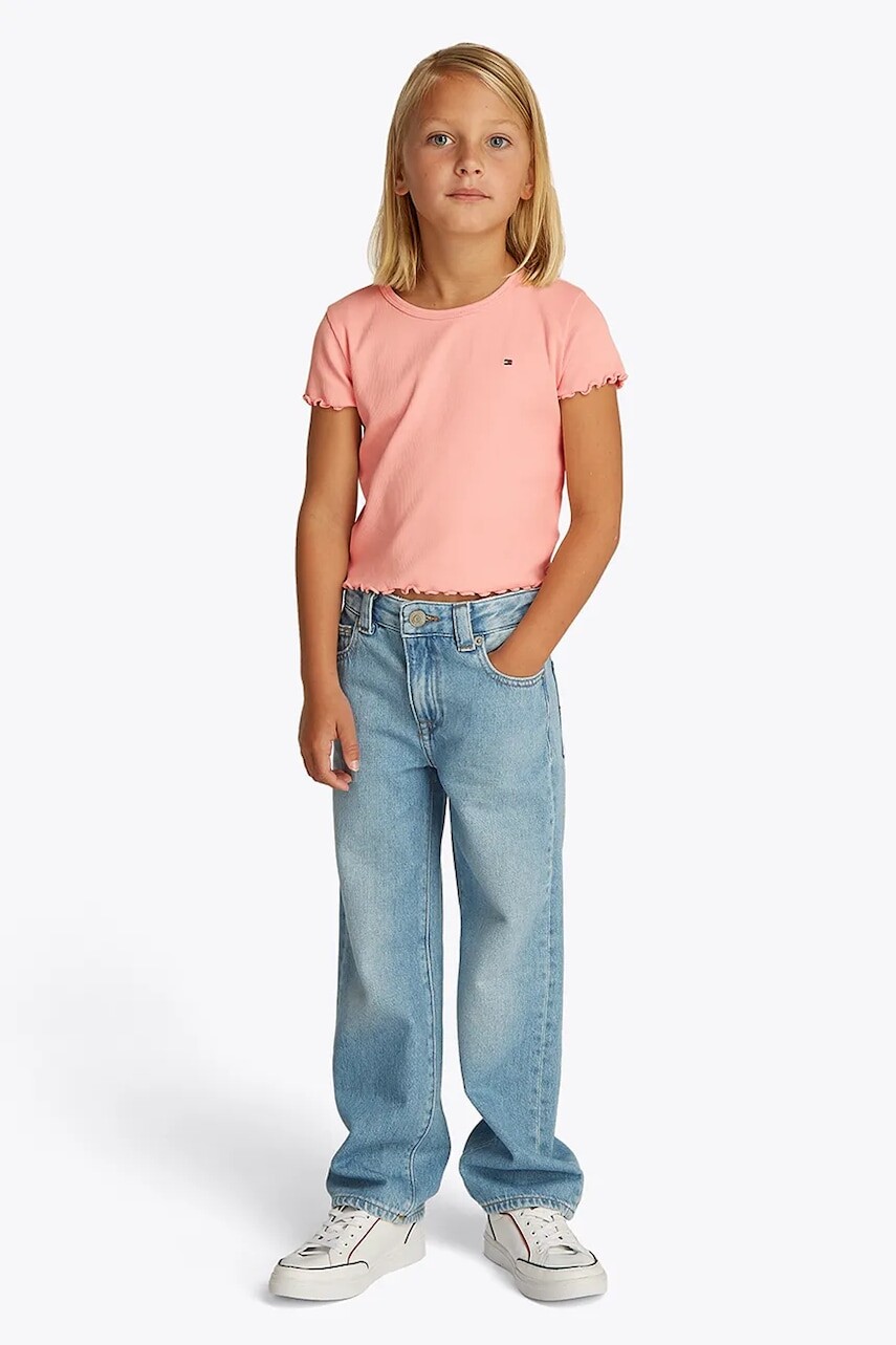 Detské tričko Tommy Hilfiger ružová farba, KG0KG08590