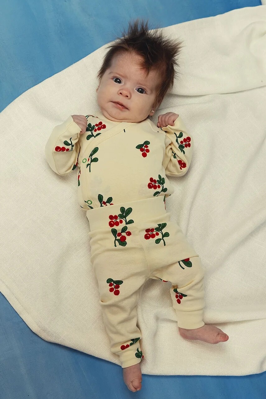 Detská bavlnená súprava Mini Rodini Lingonberries béžová farba, 2524011011