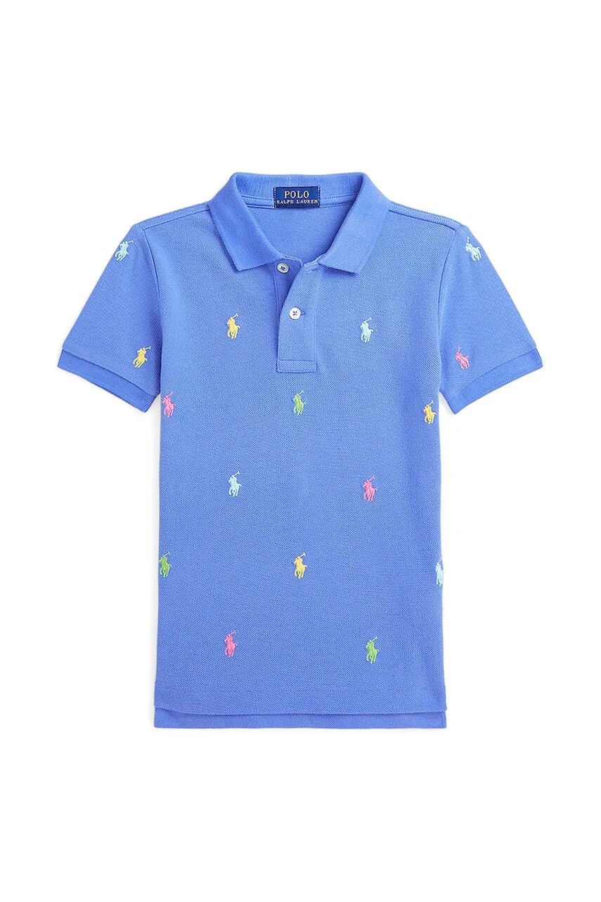Detská bavlnená polokošeľa Polo Ralph Lauren vzorovaný, 322882605008