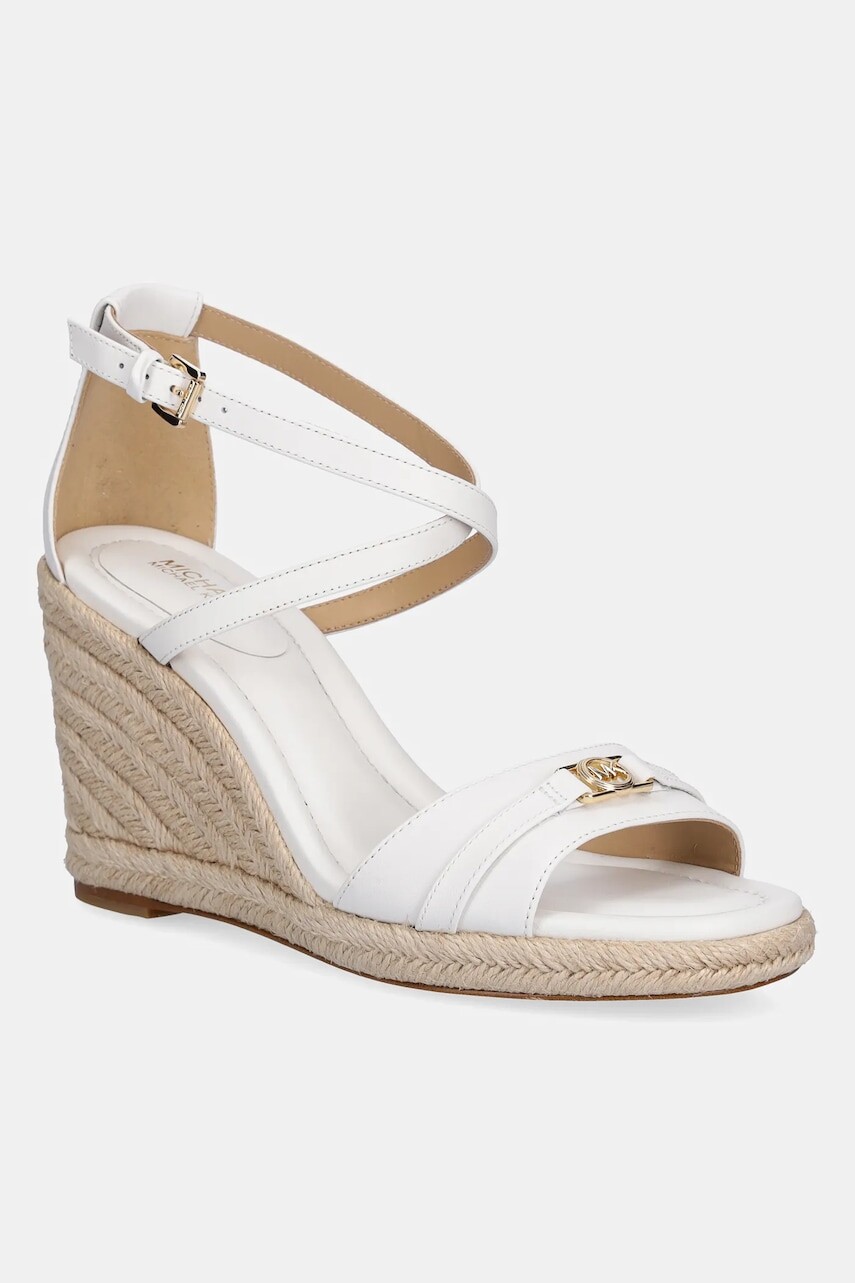 Kožené sandále MICHAEL Michael Kors Mandy biela farba, 40R5MAMS2L.085