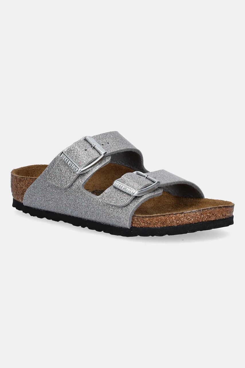 Detské šľapky Birkenstock Arizona strieborná farba, 1029468