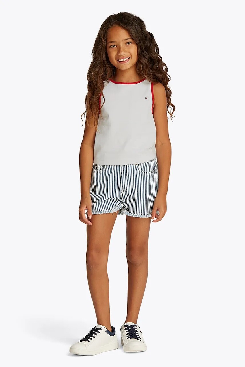 Detský top Tommy Hilfiger biela farba, KG0KG08420