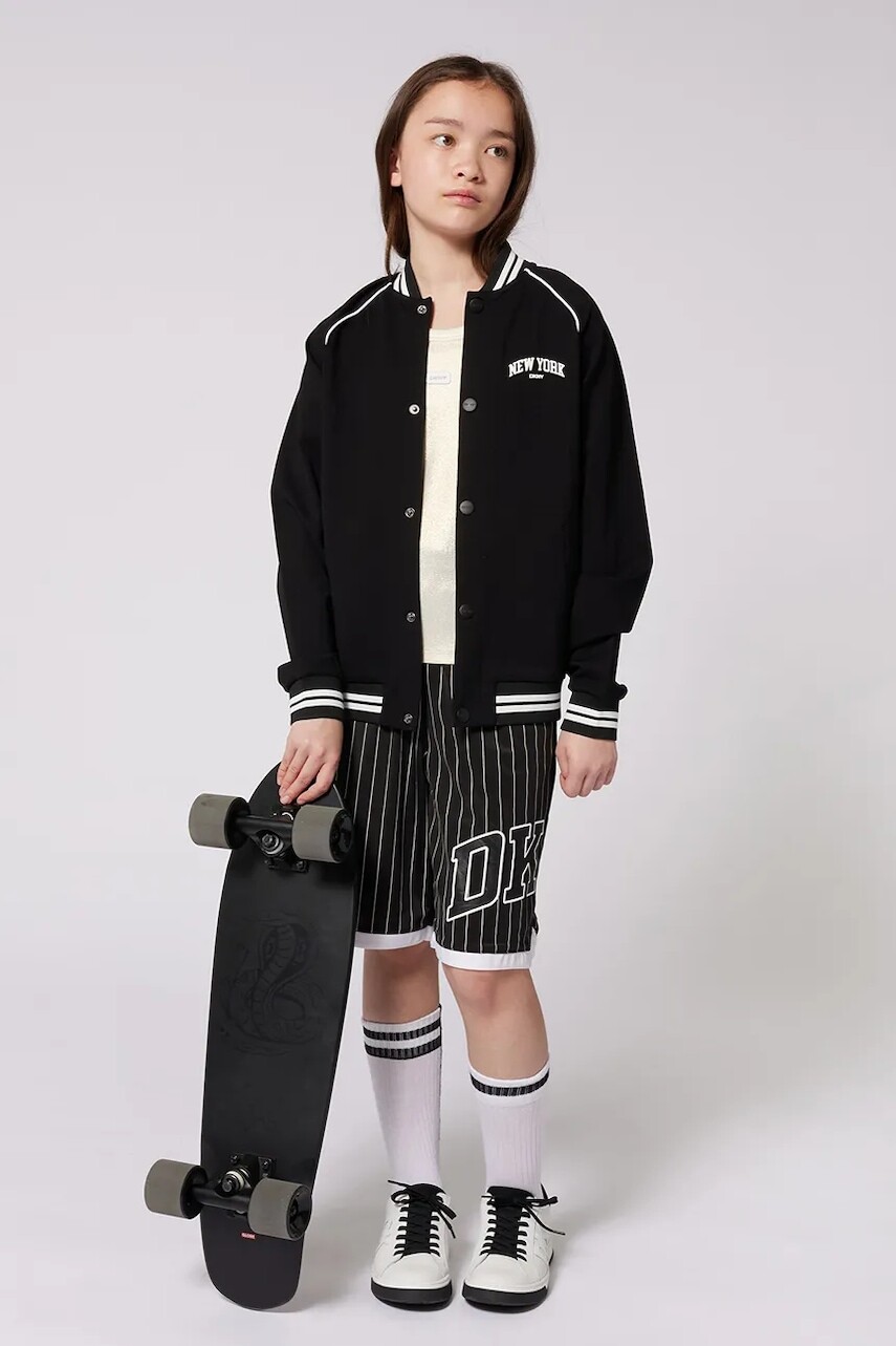 Detská bunda bomber Dkny čierna farba, D62232