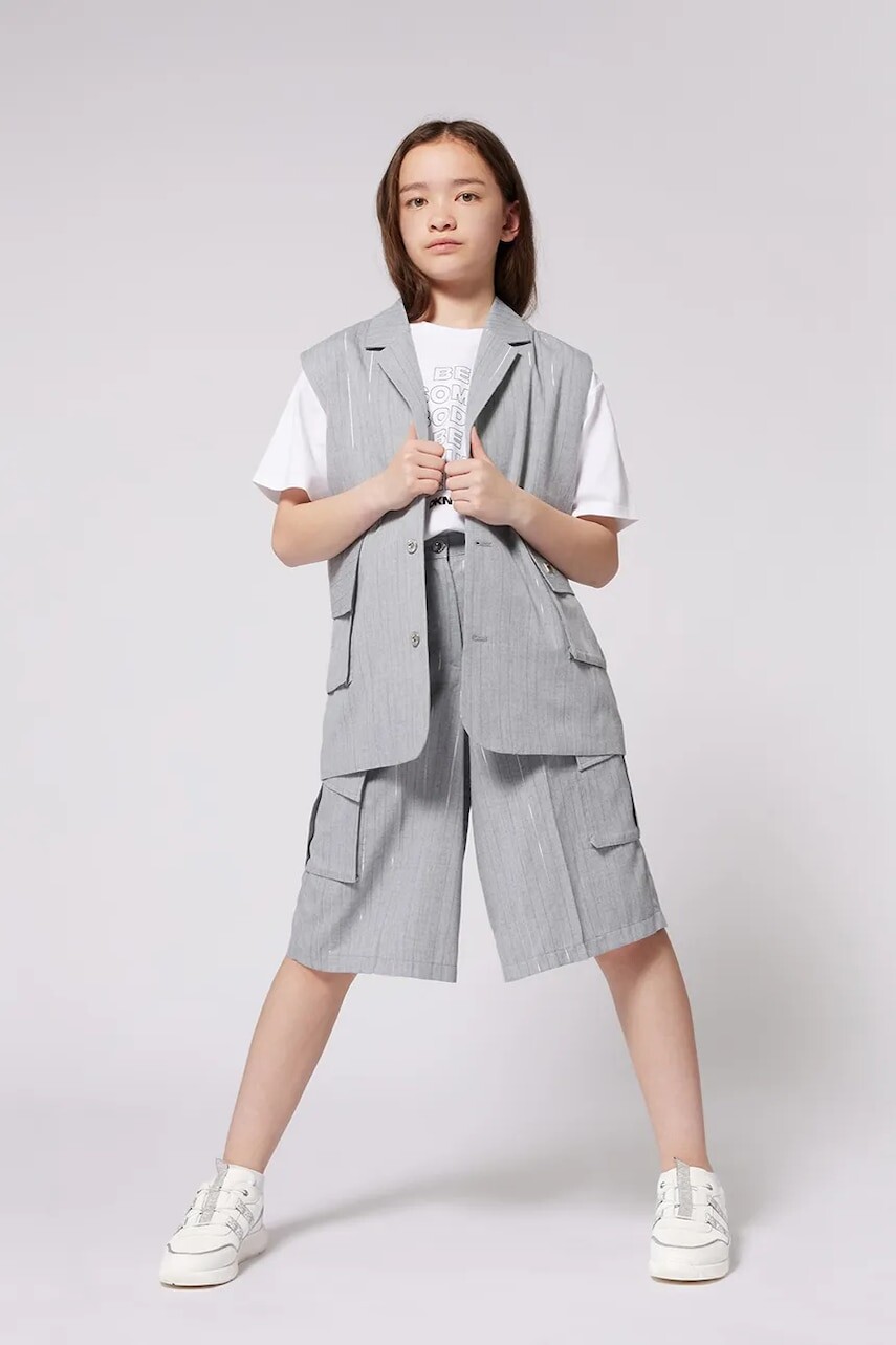 Detská vesta Dkny šedá farba, D62278