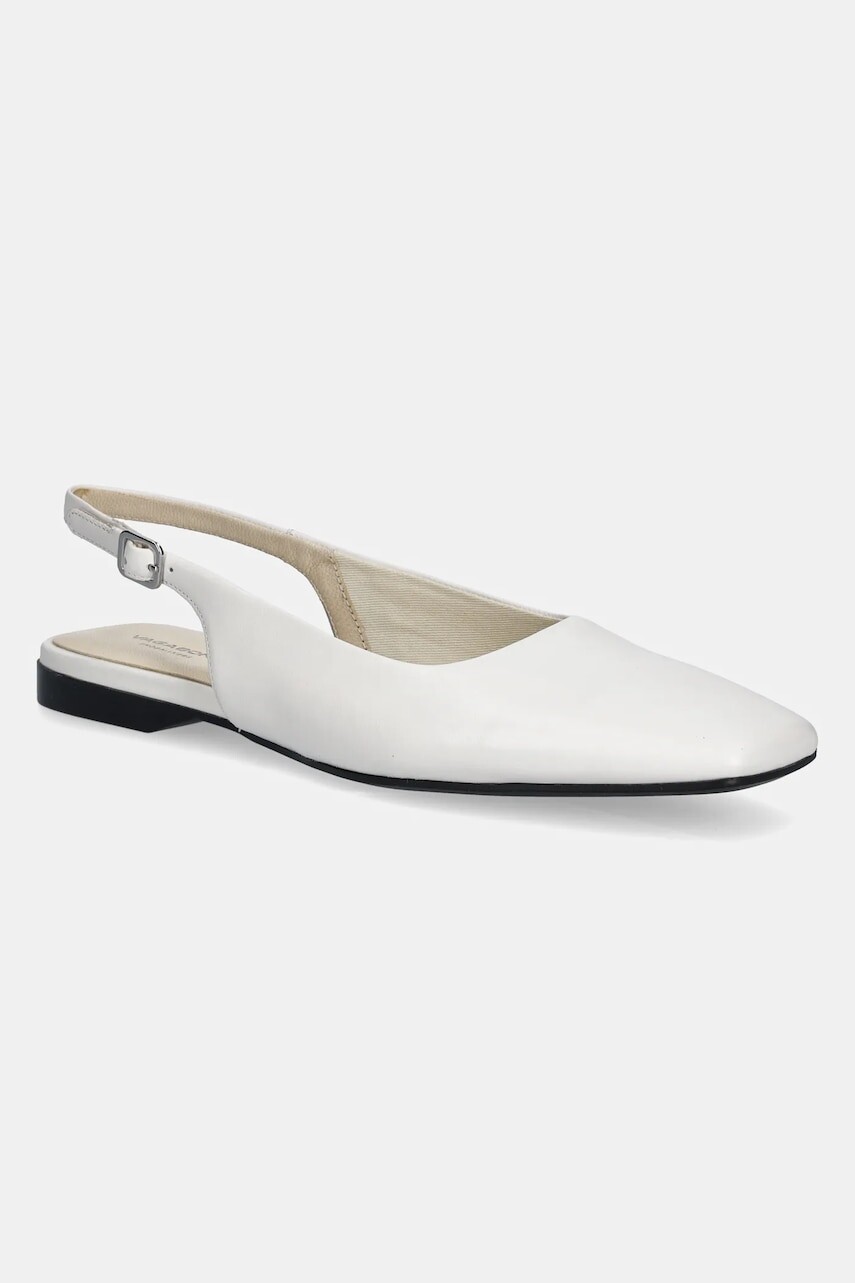Kožené balerínky Vagabond Shoemakers DELIA biela farba, s otvorenou pätou, 5907-201-01