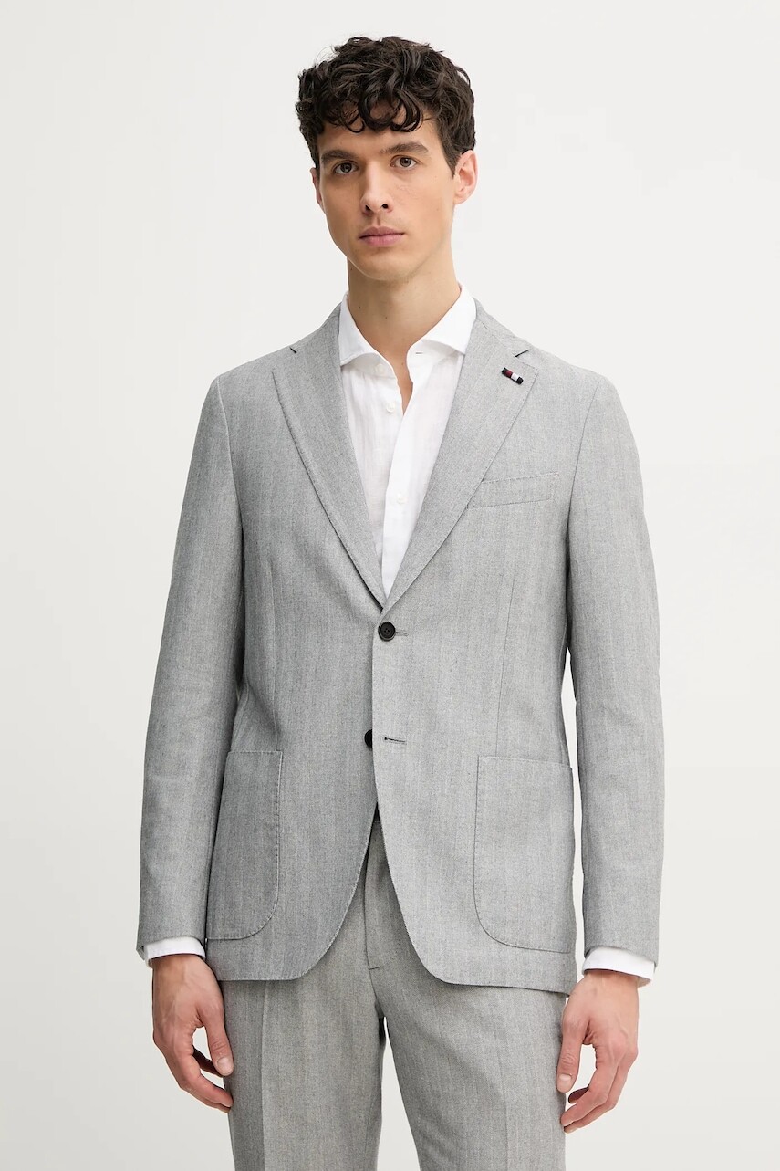 Sako Tommy Hilfiger pánske, šedá farba, SQTHL6960.SQTH509