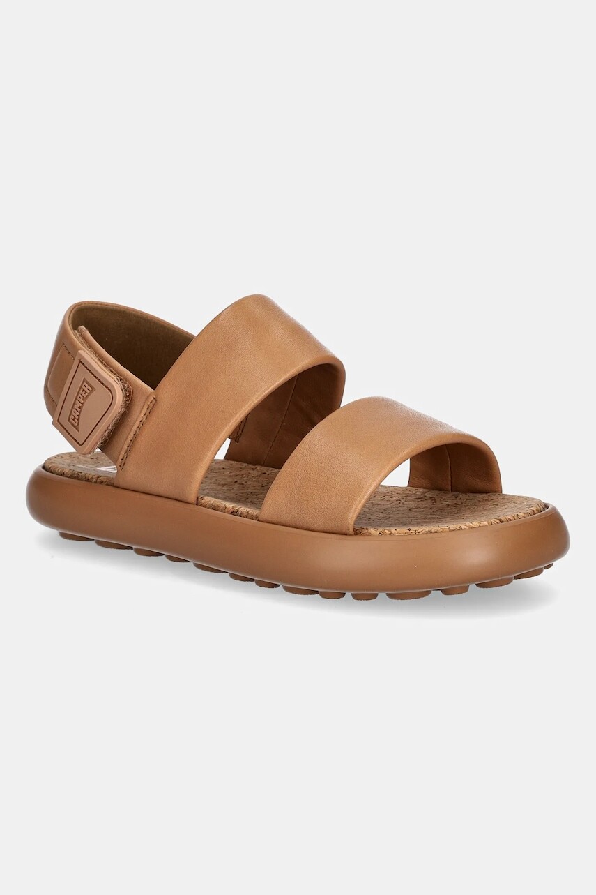 Kožené sandále Camper Pelotas Flota Sandal dámske, hnedá farba, K201772-004