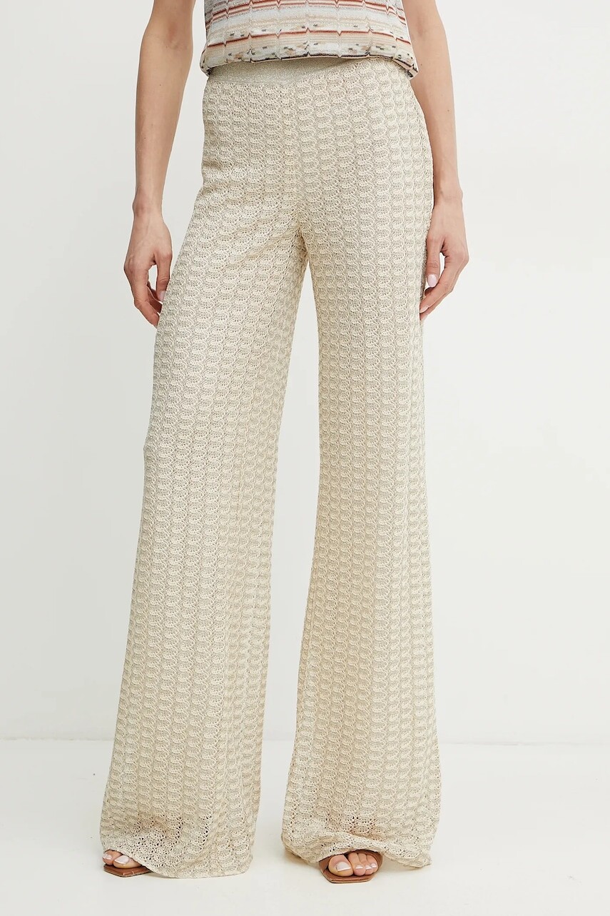 Tepláky Missoni dámske, béžová farba, vzorované, DS25SI0M.BR010R