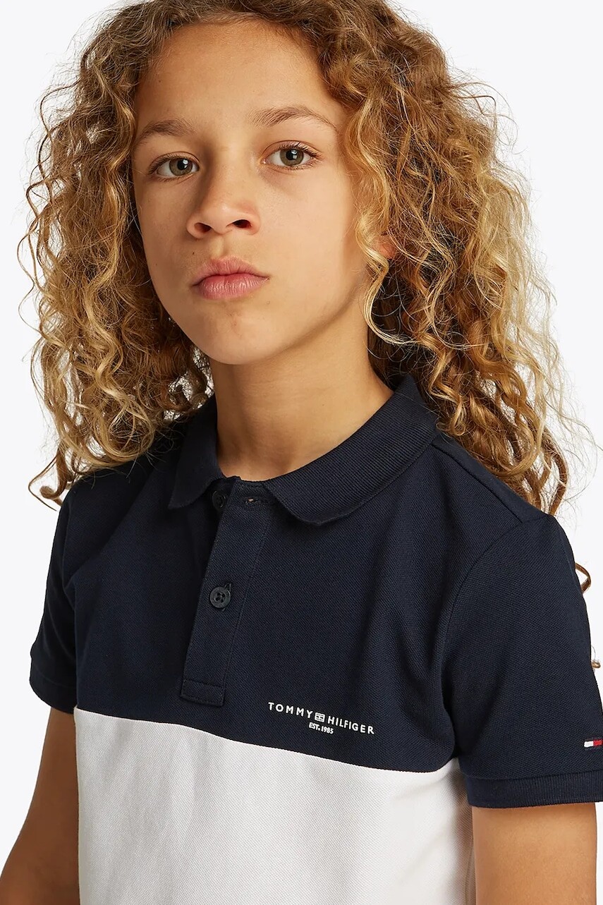 Detské polo tričko Tommy Hilfiger biela farba, jednofarebné, KB0KB09527