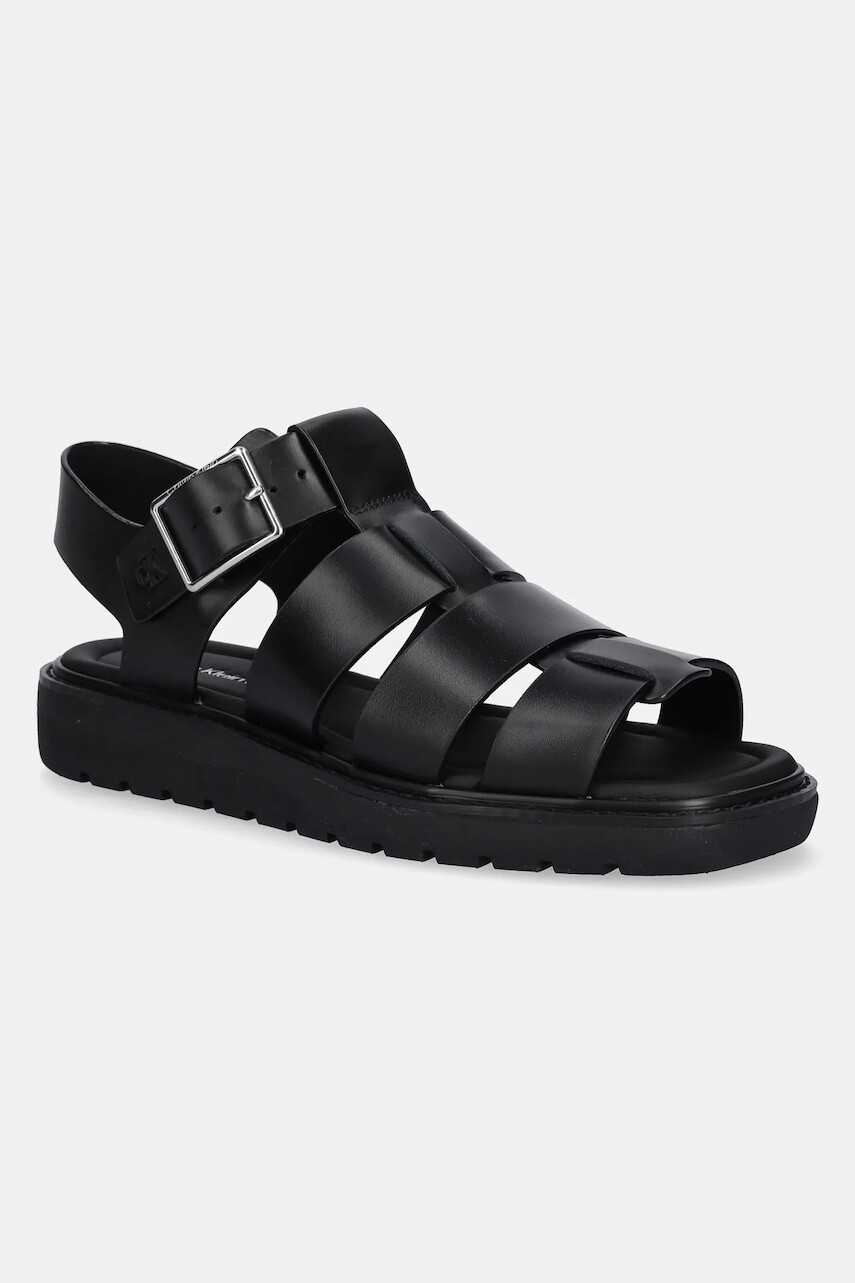 Sandále Calvin Klein Jeans SQ MOLDED SDL FISHERMAN MG WN dámske, čierna farba, YW0YW01700