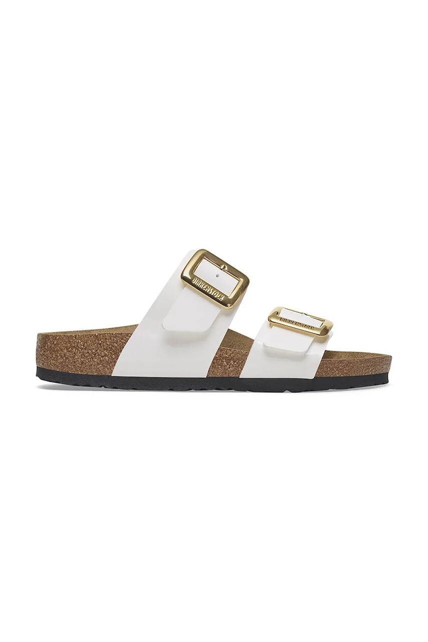 Šľapky Birkenstock Sydney Patent Cushion Buckle dámske, biela farba, 1029452