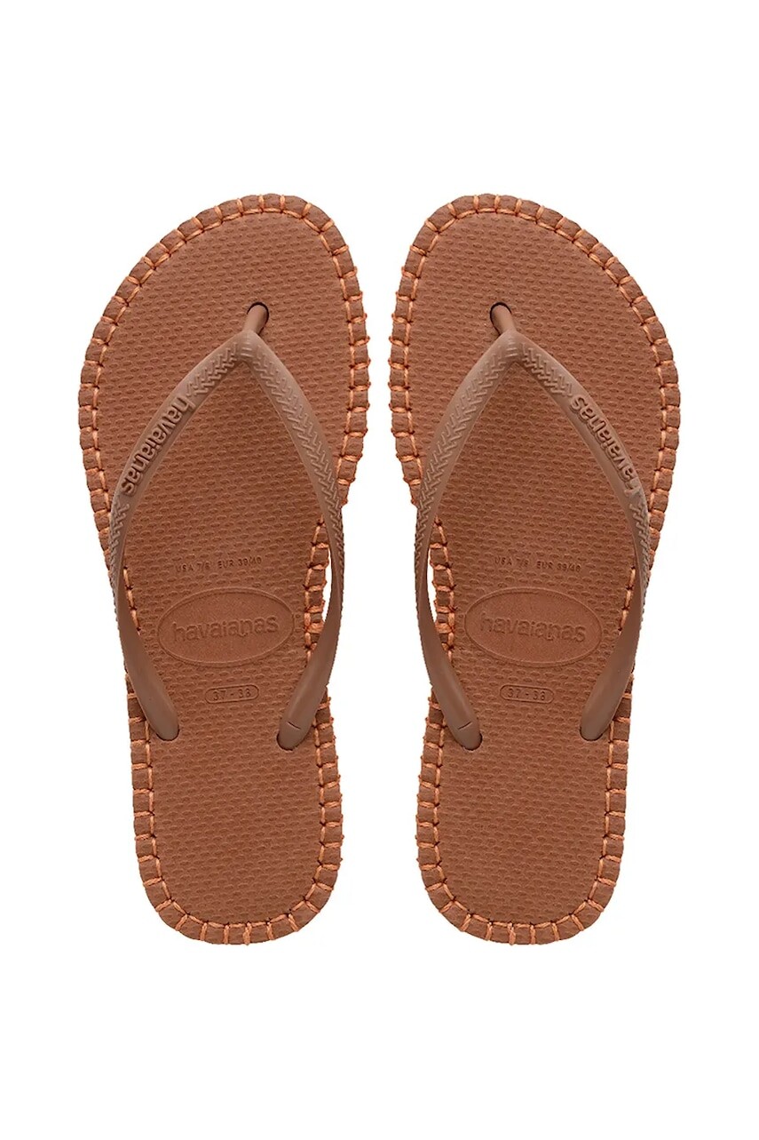 Šľapky Havaianas SLIM FLATFORM dámske, hnedá farba, 4149928.1976