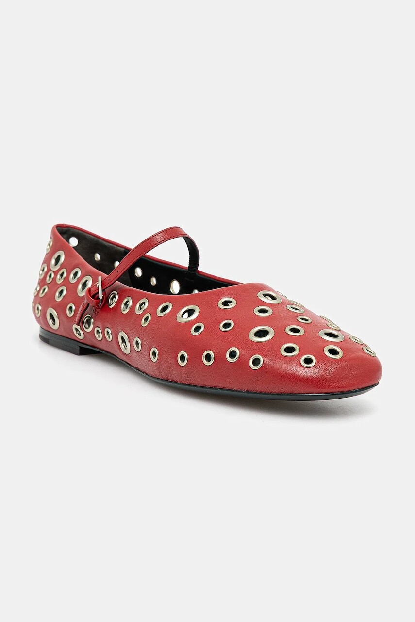 Kožené balerínky Tory Burch Eyelet Mary Jane Ballet bordová farba, 162679-960