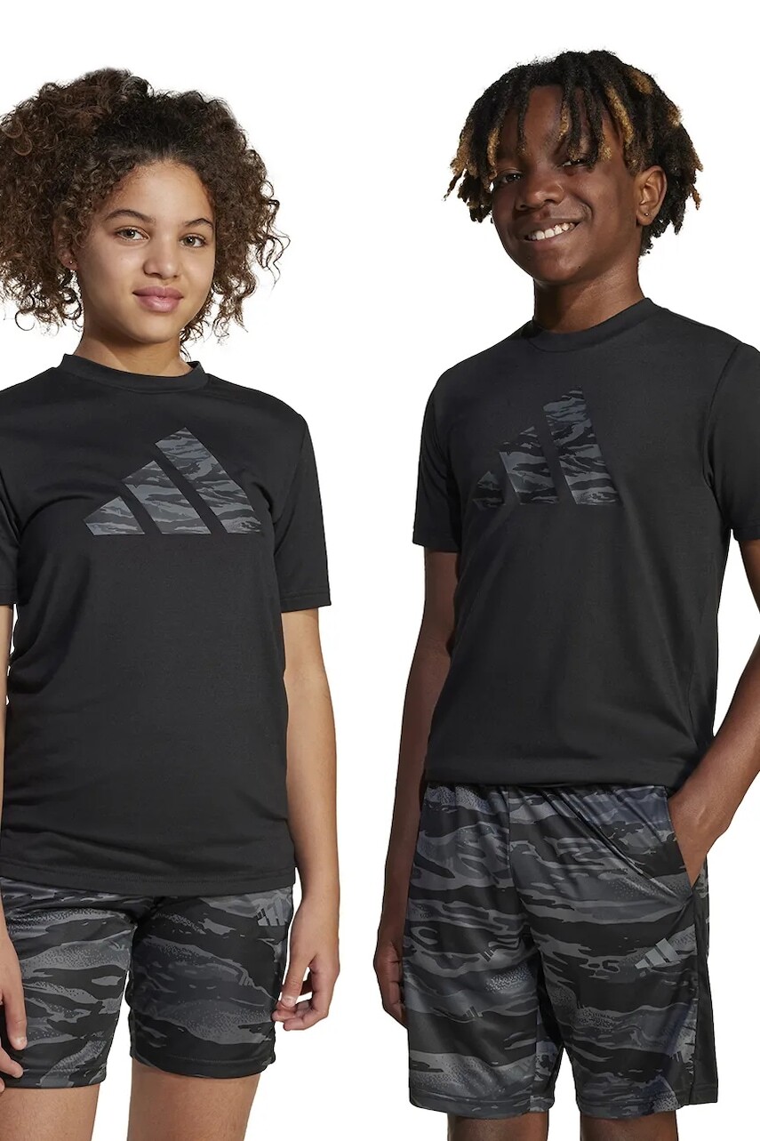 Detské tričko adidas čierna farba, s potlačou, JC8492