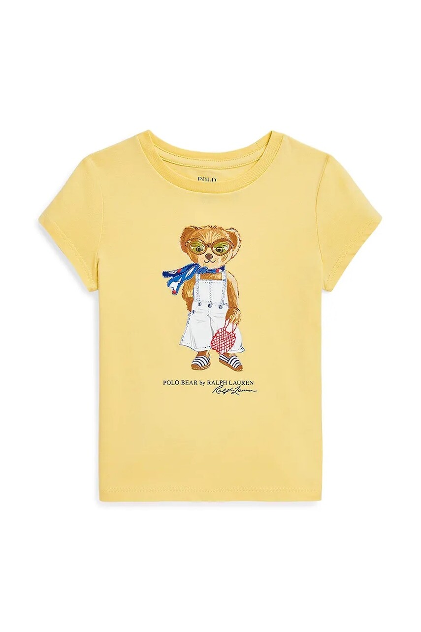 Detské bavlnené tričko Polo Ralph Lauren žltá farba, 312965226002