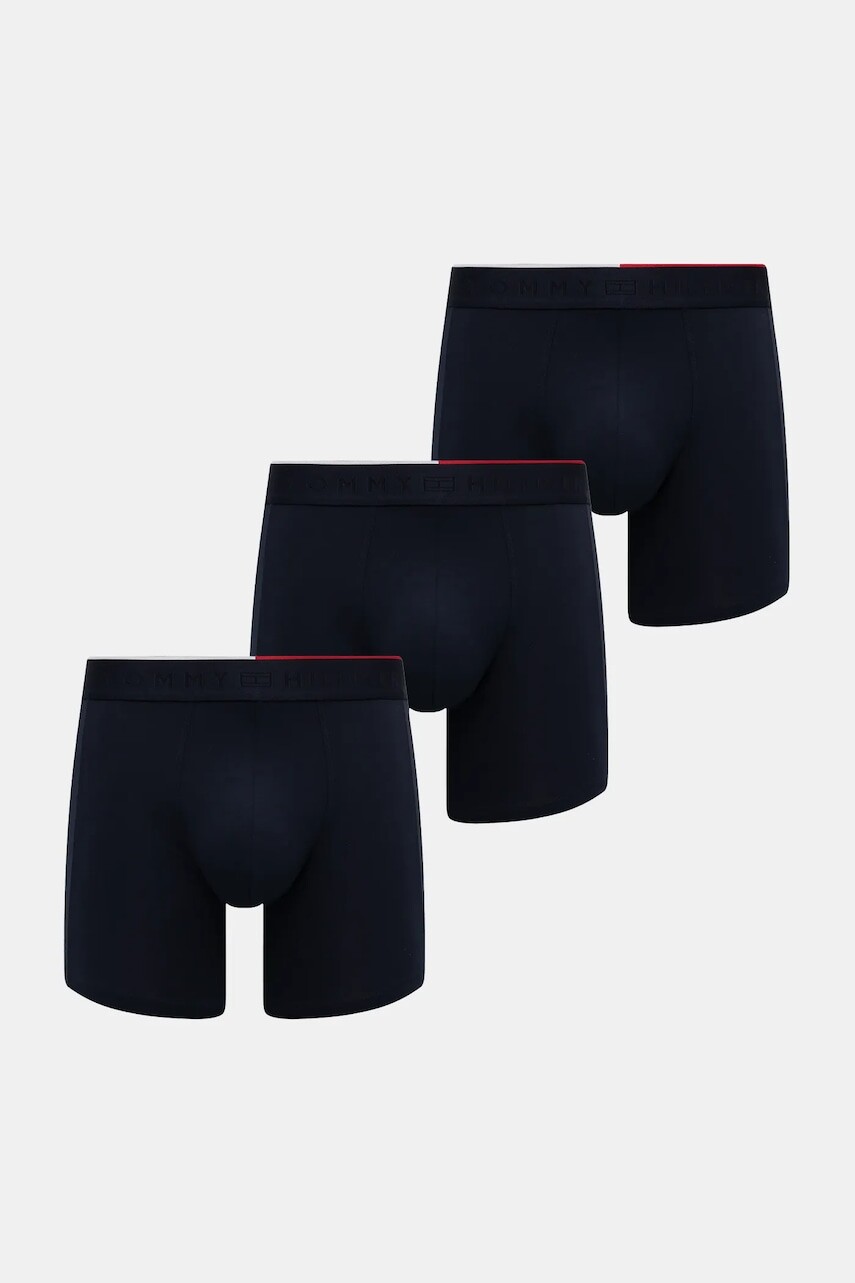 Boxerky Tommy Hilfiger 3-pak pánske, tmavomodrá farba, UM0UM03391