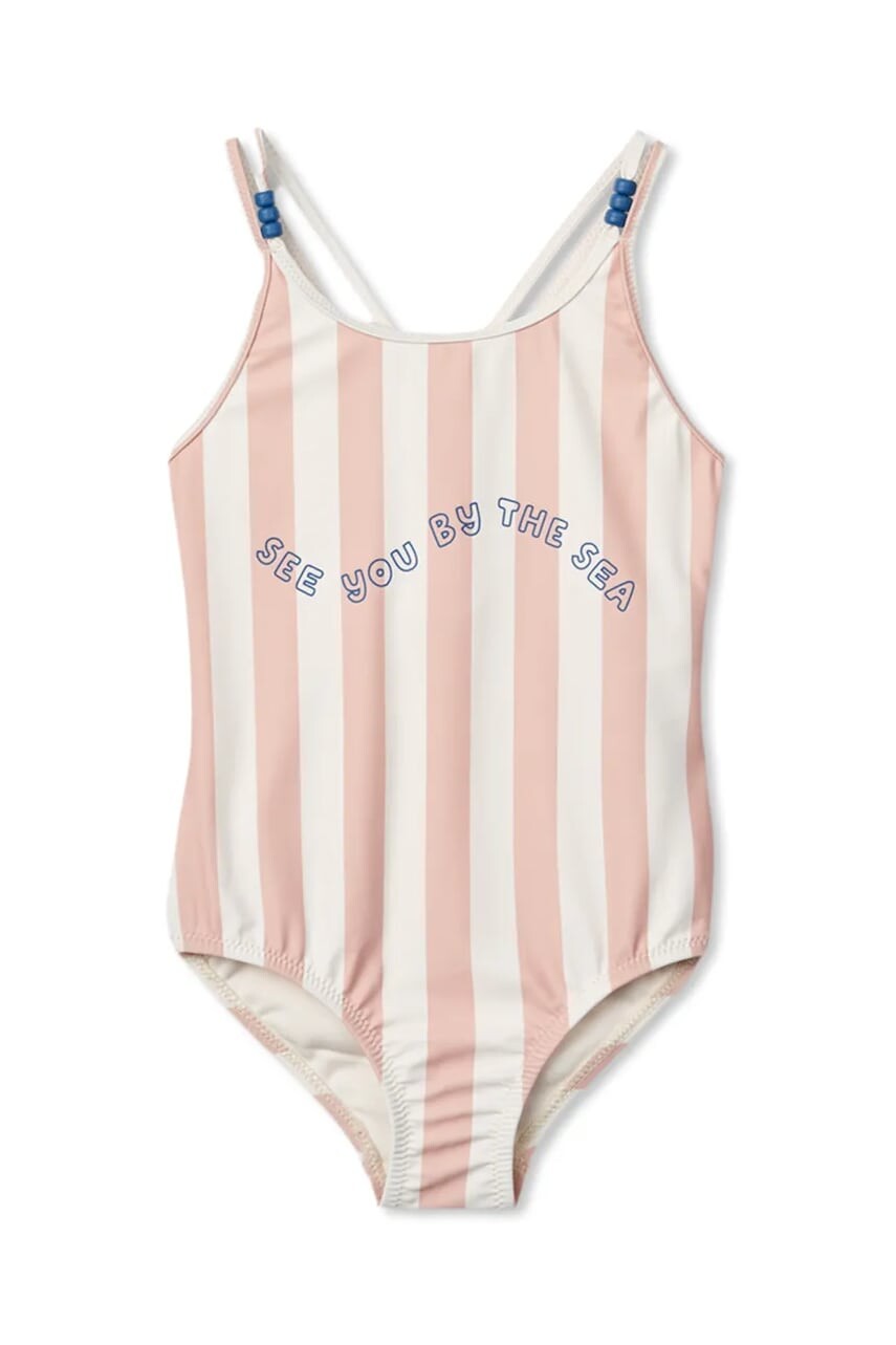 Jednodielne detské plavky Liewood Suna Stripe Swimsuit ružová farba, LW19673