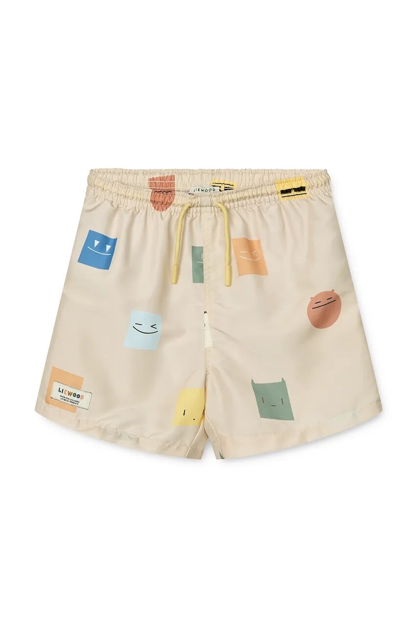 Detské plavkové šortky Liewood Duke Printed Board Shorts béžová farba, LW20068