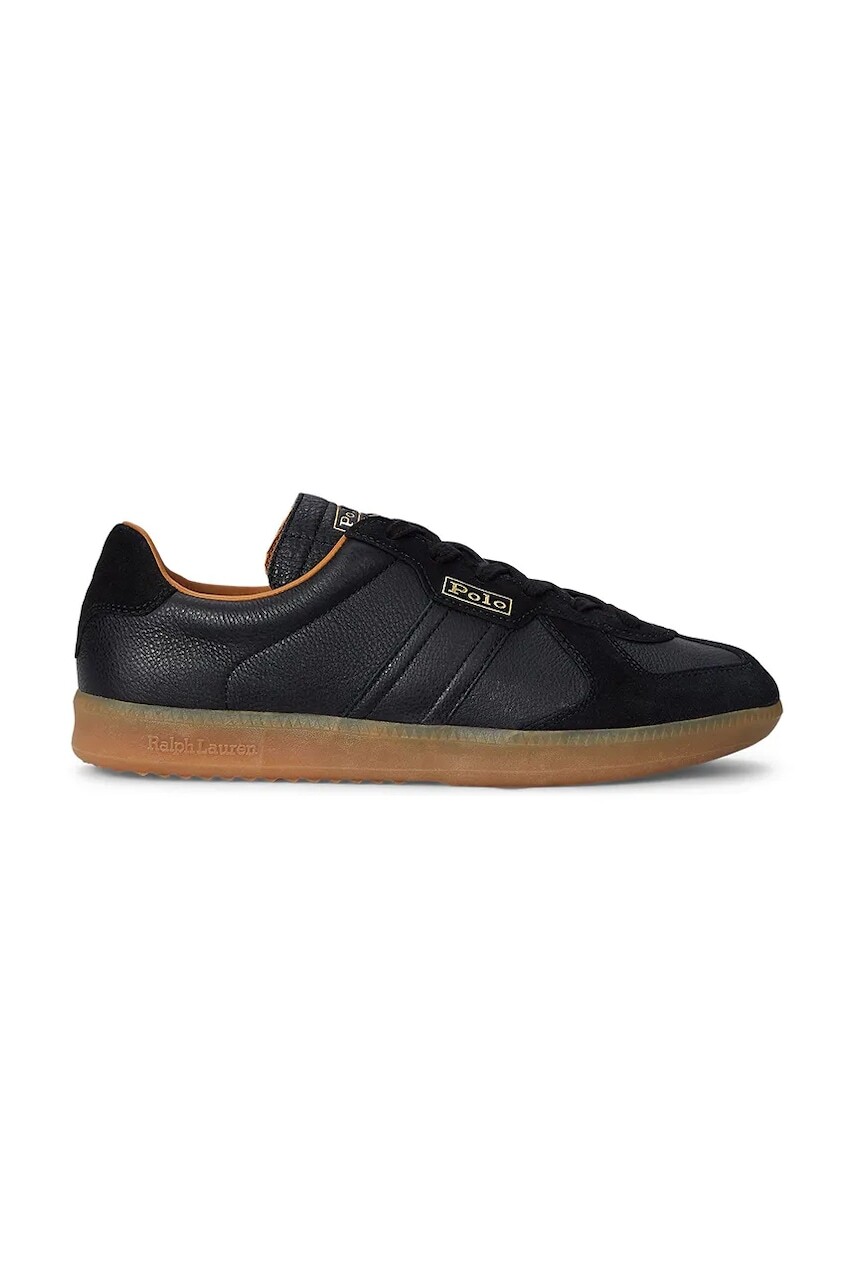 Kožené tenisky Polo Ralph Lauren Field Court 100 pánske, čierna farba, 809967531002