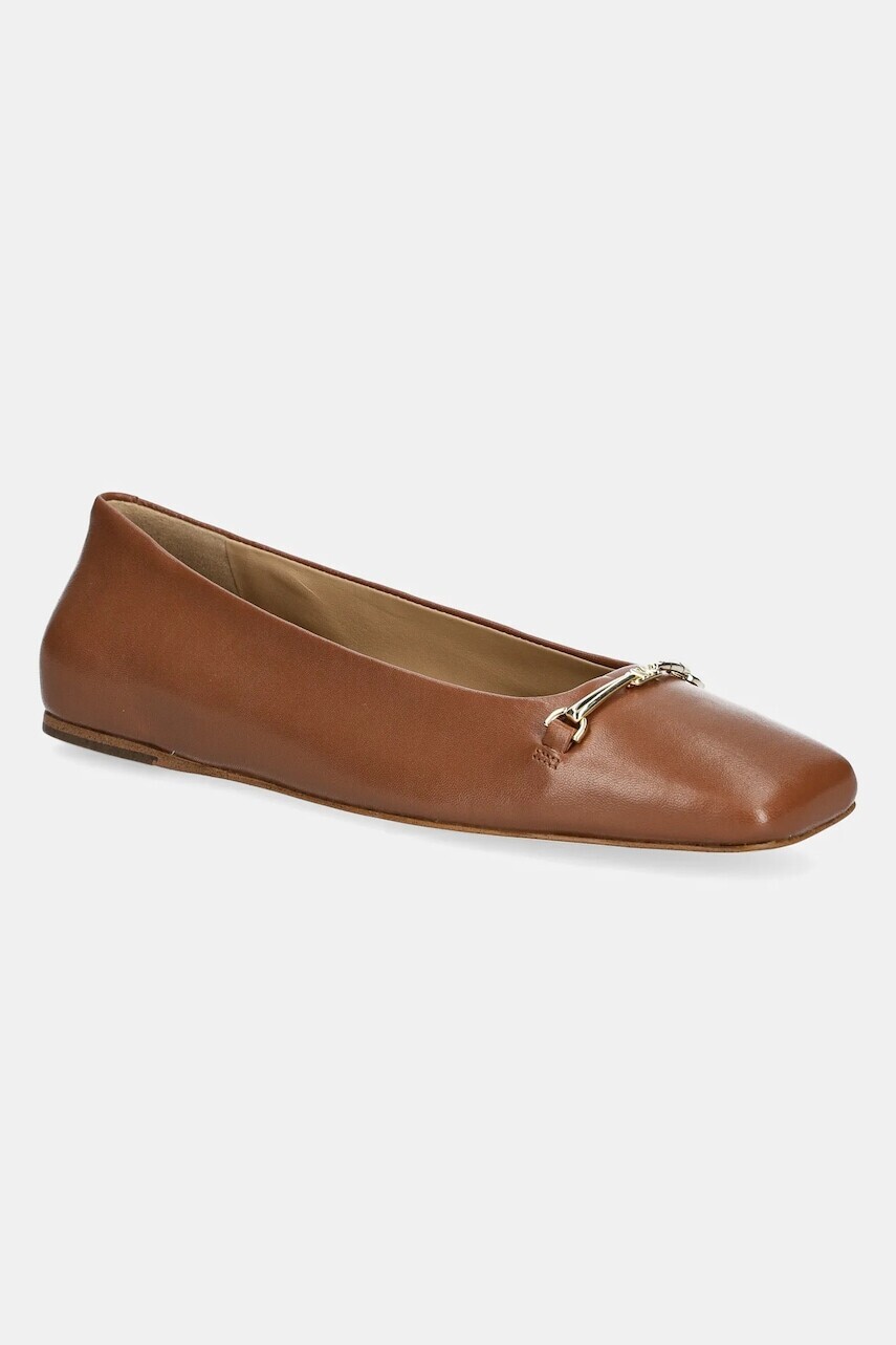 Kožené balerínky MICHAEL Michael Kors Lena hnedá farba, 40S5LEFP1L.230