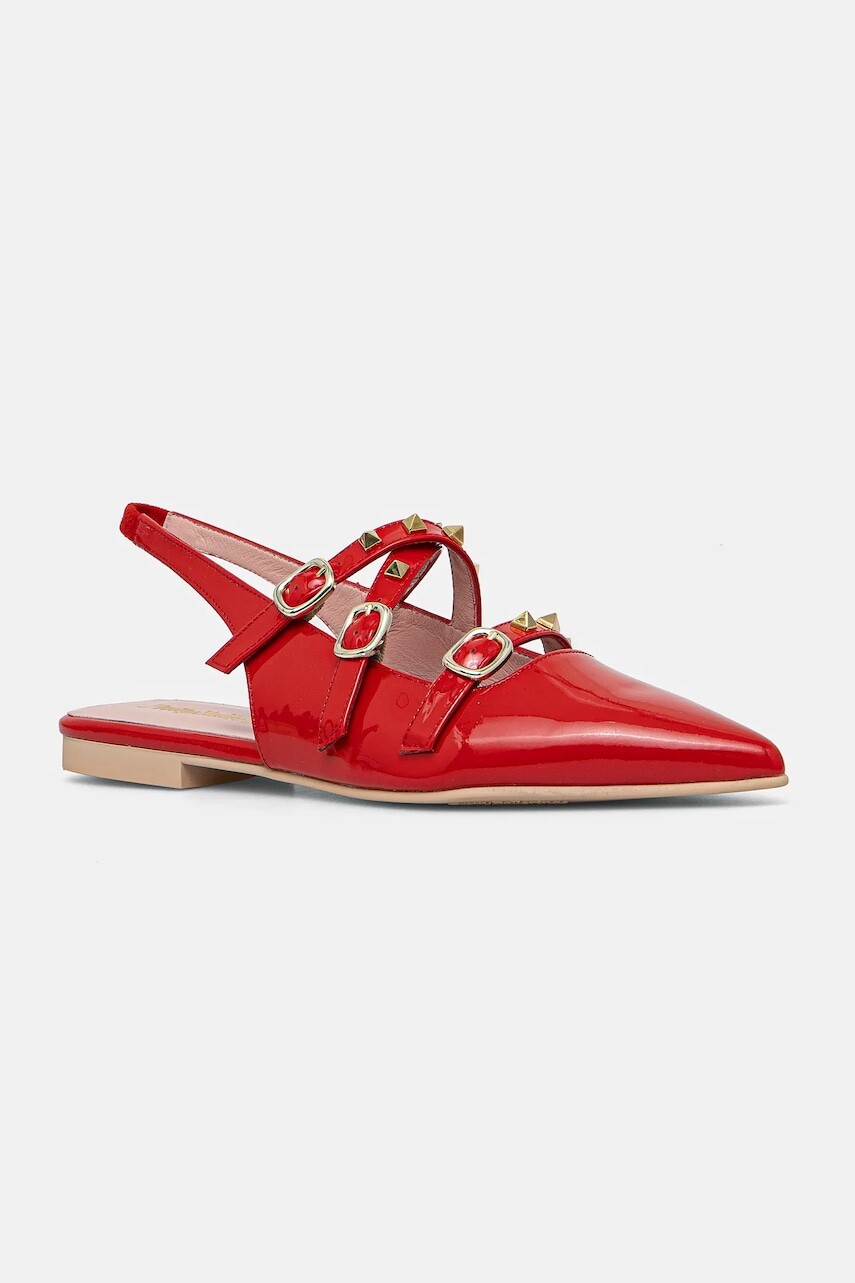 Baleríny Pretty Ballerinas Yvette červená farba, s otvorenou pätou, 52136_B