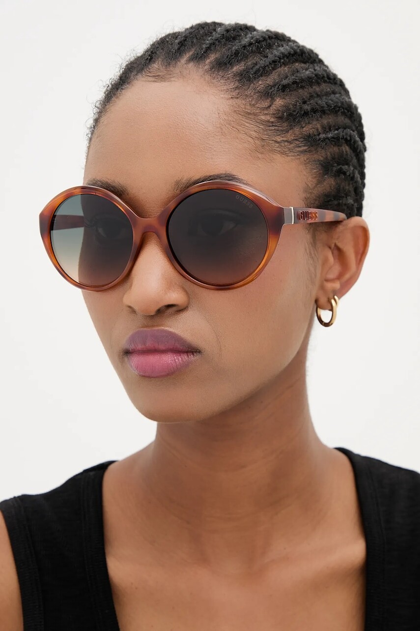 Slnečné okuliare Guess dámske, hnedá farba, GU00155_5753P