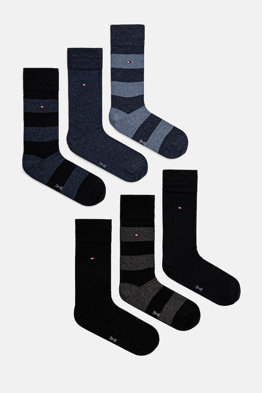 Ponožky Tommy Hilfiger 6-pak pánske, tmavomodrá farba, 701222237